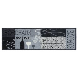 vidaXL Alfombra de cocina lavable terciopelo gris Wine 45x150 cm