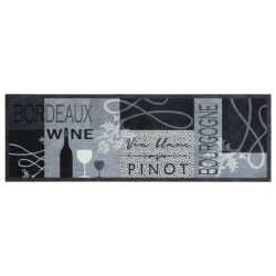 vidaXL Alfombra de cocina lavable terciopelo gris Wine 60x180 cm