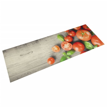 vidaXL Alfombra de cocina lavable terciopelo tomates 60x180 cm