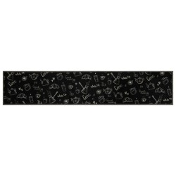 vidaXL Alfombra de cocina lavable terciopelo Morning negro 60x300 cm