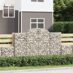 vidaXL Cestas gaviones 10 uds forma de arco hierro 200x30x120/140 cm