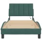 vidaXL Estructura cama con luces LED terciopelo verde oscuro 80x200 cm