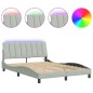 vidaXL Estructura cama con luces LED terciopelo gris claro 120x200 cm vidaXL Estructura cama con luces LED terciopelo gris claro 120x200 cm