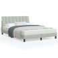 vidaXL Estructura cama con luces LED terciopelo gris claro 140x200 cm vidaXL Estructura cama con luces LED terciopelo gris claro 140x200 cm