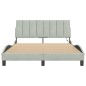 vidaXL Estructura cama con luces LED terciopelo gris claro 140x200 cm vidaXL Estructura cama con luces LED terciopelo gris claro 140x200 cm