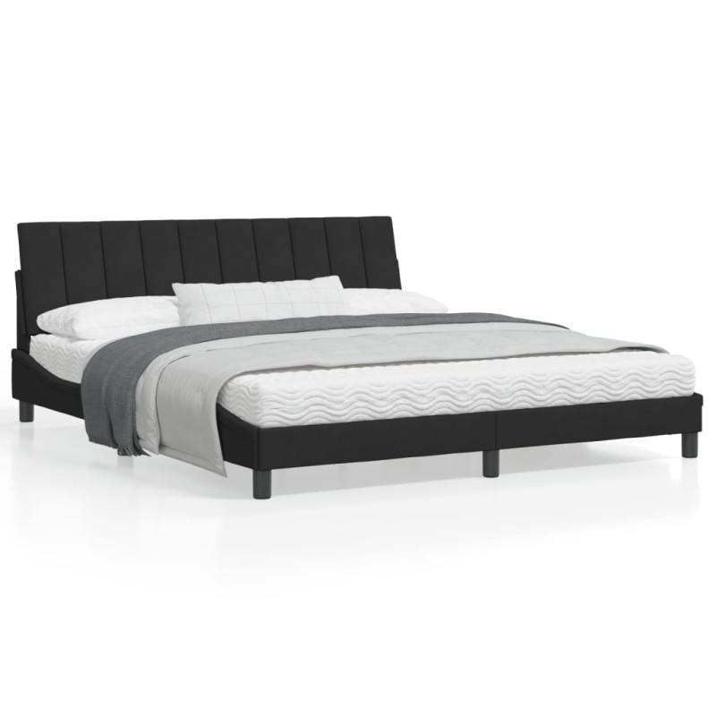 vidaXL Estructura de cama con luces LED terciopelo negro 180x200 cm vidaXL Estructura de cama con luces LED terciopelo negro 180x200 cm