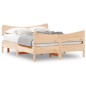 vidaXL Estructura de cama con cabecero madera maciza pino 160x200 cm