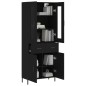 vidaXL Aparador alto madera contrachapada negro 69,5x34x180 cm vidaXL Aparador alto madera contrachapada negro 69,5x34x180 cm