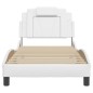 vidaXL Estructura de cama con cabecero cuero sintético blanco 90x200cm vidaXL Estructura de cama con cabecero cuero sintético blanco 90x200cm