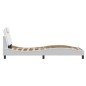 vidaXL Estructura de cama con cabecero cuero sintético blanco 90x200cm vidaXL Estructura de cama con cabecero cuero sintético blanco 90x200cm