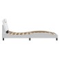 vidaXL Estructura de cama cabecero cuero sintético blanco 100x200 cm vidaXL Estructura de cama cabecero cuero sintético blanco 100x200 cm