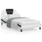 vidaXL Estructura de cama con cabecero cuero sintético blanco y negro