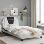 vidaXL Estructura de cama con cabecero cuero sintético blanco y negro