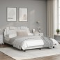 vidaXL Estructura de cama cabecero cuero sintético blanco 120x200 cm