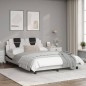 vidaXL Estructura cama cabecero cuero sintético blanco negro 120x200cm