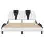 vidaXL Estructura cama cabecero cuero sintético blanco negro 120x200cm
