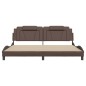 vidaXL Estructura de cama cabecero cuero sintético marrón 200x200 cm vidaXL Estructura de cama cabecero cuero sintético marrón 200x200 cm
