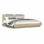 vidaXL Cama con cabecero madera de ingeniería roble Sonoma 200x200 cm