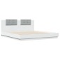 vidaXL Estructura cama con cabecero madera ingeniería blanco 200x200cm vidaXL Estructura cama con cabecero madera ingeniería blanco 200x200cm