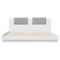 vidaXL Estructura cama con cabecero madera ingeniería blanco 200x200cm vidaXL Estructura cama con cabecero madera ingeniería blanco 200x200cm