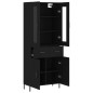 vidaXL Aparador alto madera contrachapada negro 69,5x34x180 cm vidaXL Aparador alto madera contrachapada negro 69,5x34x180 cm