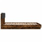vidaXL Cama con cabecero madera de ingeniería roble ahumado 150x200 cm vidaXL Cama con cabecero madera de ingeniería roble ahumado 150x200 cm