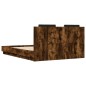 vidaXL Cama con cabecero madera de ingeniería roble ahumado 150x200 cm vidaXL Cama con cabecero madera de ingeniería roble ahumado 150x200 cm