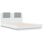vidaXL Estructura cama con cabecero madera ingeniería blanco 135x190cm vidaXL Estructura cama con cabecero madera ingeniería blanco 135x190cm