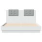 vidaXL Estructura cama con cabecero madera ingeniería blanco 135x190cm vidaXL Estructura cama con cabecero madera ingeniería blanco 135x190cm