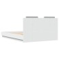 vidaXL Estructura cama con cabecero madera ingeniería blanco 135x190cm vidaXL Estructura cama con cabecero madera ingeniería blanco 135x190cm