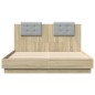 vidaXL Cama con cabecero madera de ingeniería roble Sonoma 120x200 cm vidaXL Cama con cabecero madera de ingeniería roble Sonoma 120x200 cm