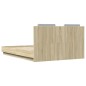 vidaXL Cama con cabecero madera de ingeniería roble Sonoma 135x190 cm vidaXL Cama con cabecero madera de ingeniería roble Sonoma 135x190 cm