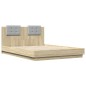 vidaXL Cama con cabecero madera de ingeniería roble Sonoma 140x200 cm vidaXL Cama con cabecero madera de ingeniería roble Sonoma 140x200 cm