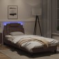 vidaXL Estructura cama con luces LED cuero sintético marrón 90x190 cm vidaXL Estructura cama con luces LED cuero sintético marrón 90x190 cm