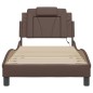 vidaXL Estructura cama con luces LED cuero sintético marrón 90x190 cm vidaXL Estructura cama con luces LED cuero sintético marrón 90x190 cm
