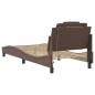 vidaXL Estructura cama con luces LED cuero sintético marrón 90x190 cm vidaXL Estructura cama con luces LED cuero sintético marrón 90x190 cm