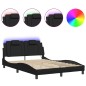 vidaXL Estructura cama con luces LED cuero sintético negro 120x200 cm vidaXL Estructura cama con luces LED cuero sintético negro 120x200 cm