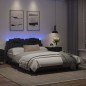 vidaXL Estructura cama con luces LED cuero sintético negro 120x200 cm vidaXL Estructura cama con luces LED cuero sintético negro 120x200 cm