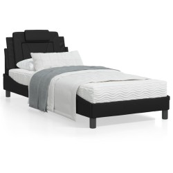 vidaXL Estructura cama con luces LED cuero sintético negro 90x200 cm