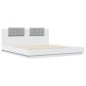 vidaXL Estructura cama con cabecero madera ingeniería blanco 180x200cm vidaXL Estructura cama con cabecero madera ingeniería blanco 180x200cm