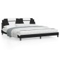 vidaXL Estructura cama con LED cuero sintético negro blanco 200x200 cm vidaXL Estructura cama con LED cuero sintético negro blanco 200x200 cm