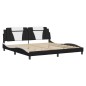 vidaXL Estructura cama con LED cuero sintético negro blanco 200x200 cm vidaXL Estructura cama con LED cuero sintético negro blanco 200x200 cm