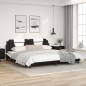 vidaXL Estructura cama con LED cuero sintético negro blanco 200x200 cm vidaXL Estructura cama con LED cuero sintético negro blanco 200x200 cm