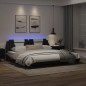 vidaXL Estructura cama con LED cuero sintético negro blanco 200x200 cm vidaXL Estructura cama con LED cuero sintético negro blanco 200x200 cm
