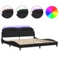 vidaXL Estructura cama con luces LED cuero sintético negro 200x200 cm vidaXL Estructura cama con luces LED cuero sintético negro 200x200 cm