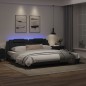 vidaXL Estructura cama con luces LED cuero sintético negro 200x200 cm vidaXL Estructura cama con luces LED cuero sintético negro 200x200 cm