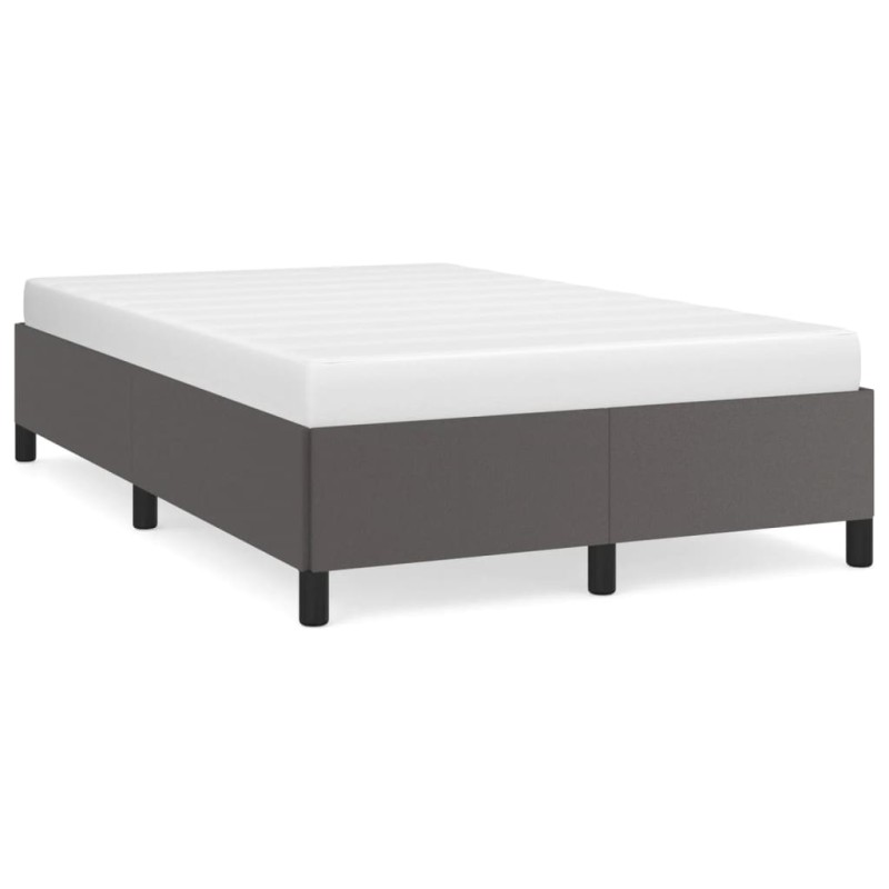 vidaXL Estructura de cama cuero sintético gris 120x190 cm vidaXL Estructura de cama cuero sintético gris 120x190 cm