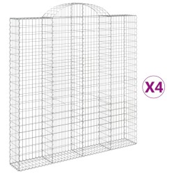 vidaXL Cestas de gaviones 4 uds forma de arco hierro 200x30x200/220 cm