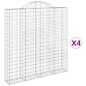 vidaXL Cestas de gaviones 4 uds forma de arco hierro 200x30x200/220 cm vidaXL Cestas de gaviones 4 uds forma de arco hierro 200x30x200/220 cm