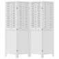 vidaXL Biombo separador de 4 paneles madera maciza Paulownia blanco vidaXL Biombo separador de 4 paneles madera maciza Paulownia blanco